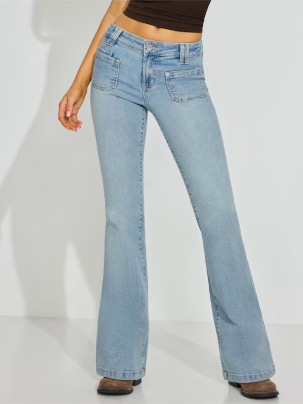 Garage Low Rise Light Wash Flare Jeans Denim 9 / 29